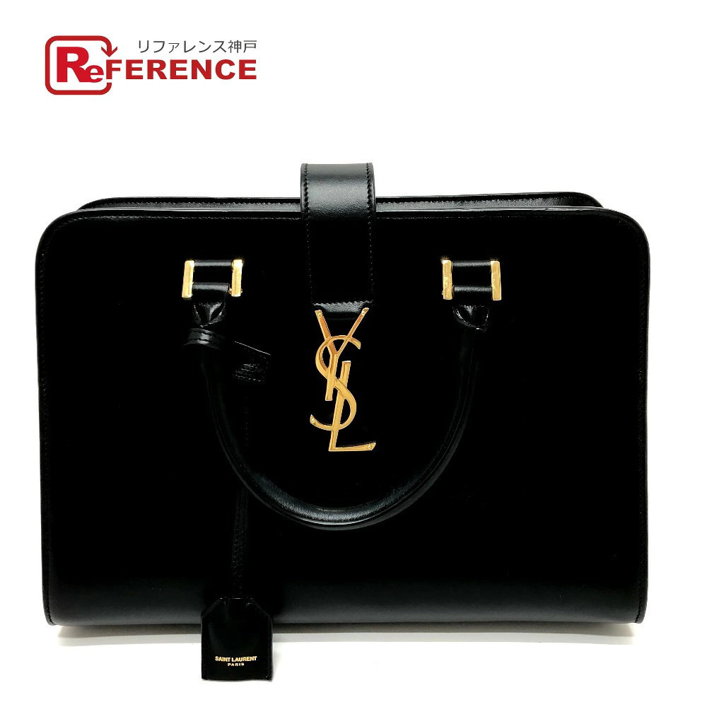 Saint Laurent PARIS L Baby Cabas Tote Bag Shoulder Leather Black